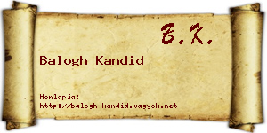 Balogh Kandid névjegykártya